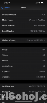 iPhone 12 Pro Max 256 gb. Used